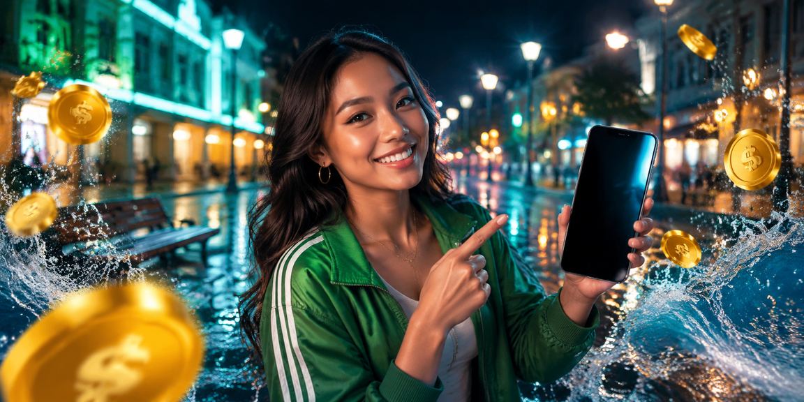 Bonus deposit dengan efek neon merah menyala